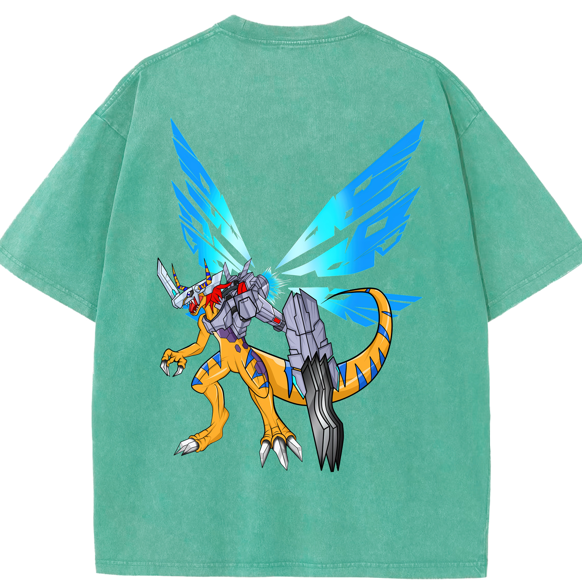 （画像用） Digimon デジタルモンスター/デジモン 綿100% ヴィンテージ風 半袖Tシャツ（背面プリント）